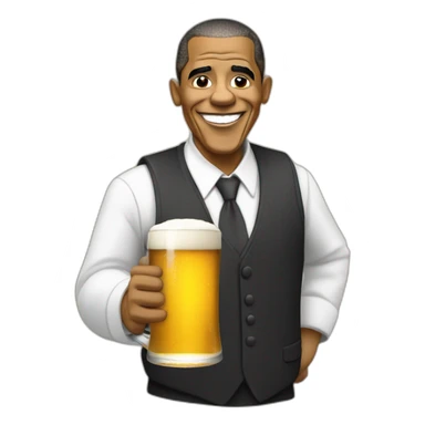 barak obama qui boit une biere sticker