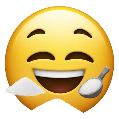 smiling emoji with a pile of salt sticker