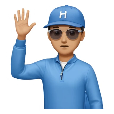 Hyundai ionic is driving. Man waving behind to get attention sticker