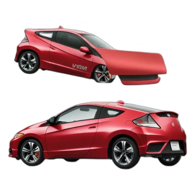 Honda crz with vroom vroom text sticker