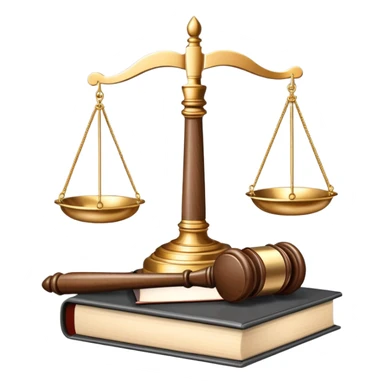 An icon featuring a gavel, legal scales, and a law book, symbolizing the study of law. The design includes a courthouse silhouette in the background, representing justice and legal systems. Transparent background highlights the principles of law and legal practice. sticker
