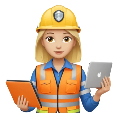 сделай специалиста по охране труда, светловолосую девушку с ноутбуком в руках sticker