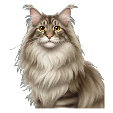 long haired Maine coon cat sticker