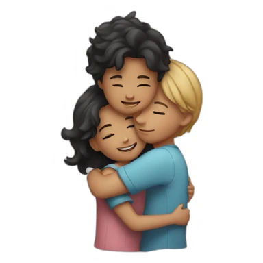 a girl hugging a boy sticker