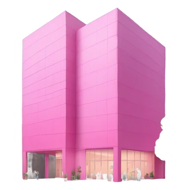 pink downtown building sticker