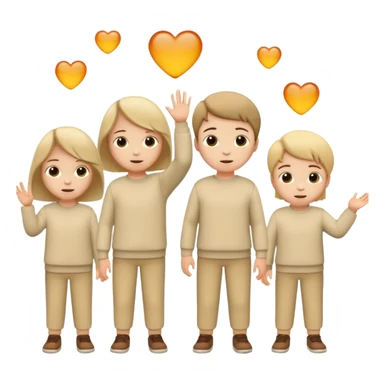 A lot of white children in beige clothes are playing sticker