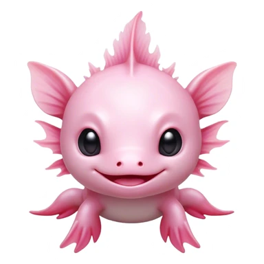 Cinematic Cute Axolotl Portrait Emoji, Head tilted playfully and inquisitively, featuring smooth, pale pink skin with delicate feathery gills and round, sparkling dark eyes filled with curiosity, Simplified yet irresistibly adorable features, highly detailed, glowing with a warm, magical glow, high shine, affectionate and quirky, stylized with a touch of whimsy, bright and endearing, soft glowing outline, capturing the essence of a mischievous yet charming aquatic friend, so playful it feels like it could swim out of the screen and into your heart! sticker