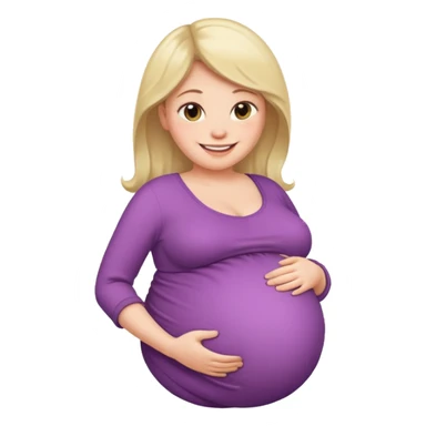 heavily pregnant woman with very very large overdue  belly sticker