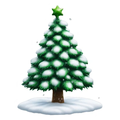 Realistic Christmas tree sprinkled in snow sticker