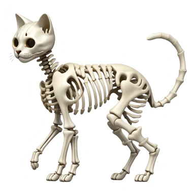A cat skeleton sticker