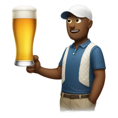 Golfer drinking beer sticker