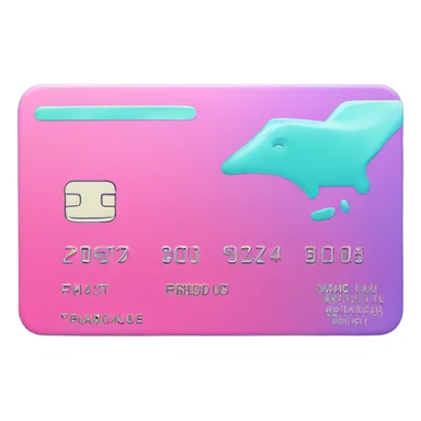 Vaporwave color themed credit card emoji, DO NOT INCLUDE NUMBERS OR TEXT sticker