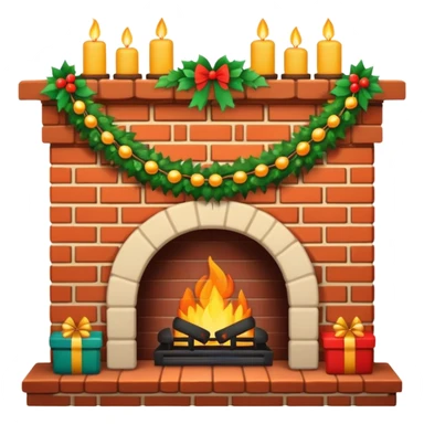 Cute Festive Fireplace sticker