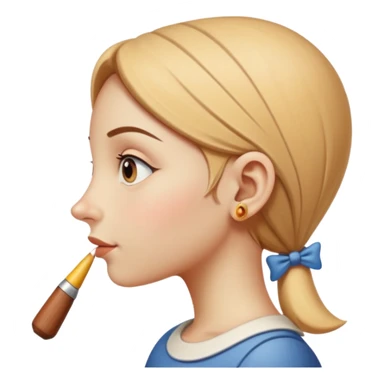 Girl with pinocchio effect, side view sticker