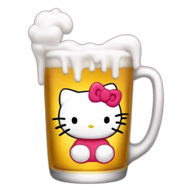 Hello kitty drink beer sticker