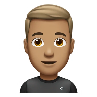 Tan man, tall, wearing compressed black t-shirt and grey joggers, and black nike trainers and silver chain and brown eyes and brown hair  sticker