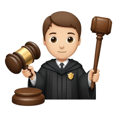 Wearing judge’s robe  holding a gavel  sticker