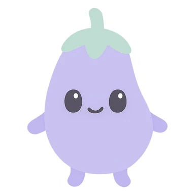 eggplant with limbs, cute expression sticker