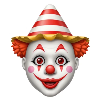 Clown with striped cone hat sticker