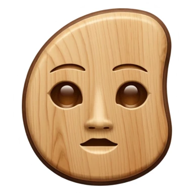 wood face gua sha tool, rounded edges, light brown, subtle wood grain, no text sticker