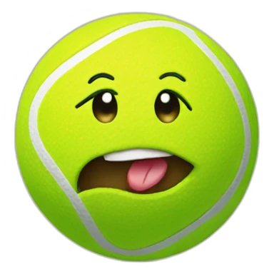 Tennisball with a face sticker
