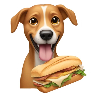 dog eating a sandwich sticker