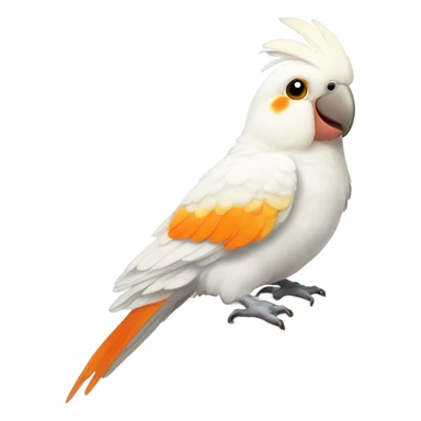 White cockatiel rocker sticker