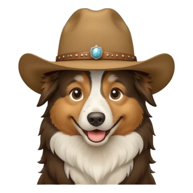Collie Dog in cowboy hat smiling sticker