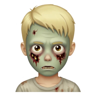 boy zombie with blonde hair no expressions sticker