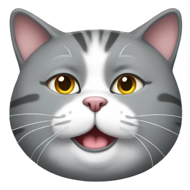 Grey fat cat sticker