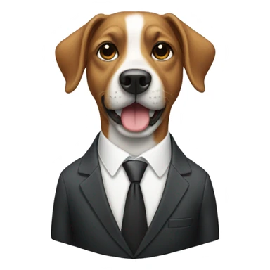 Dog with suit on sticker