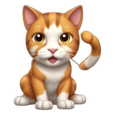 A muscular calico cat flexing sticker