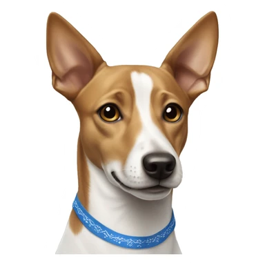  Tan and white Basenji wearing blue bandana sticker