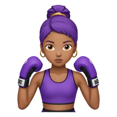 now make a girl whose black in purple kickboxin sticker