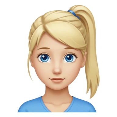 blonde girl pony tail sticker