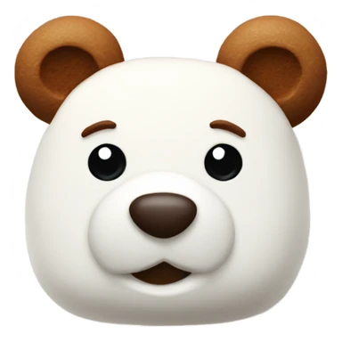 Bear-shaped marshmallows white  sticker