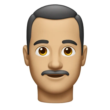 man with short haired slicked back, with receding widows peak hairline. sticker