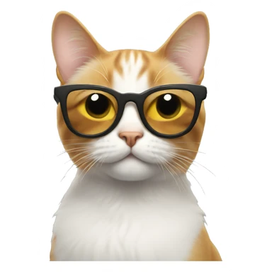 cat wearing sunglasses looking up to the right sticker