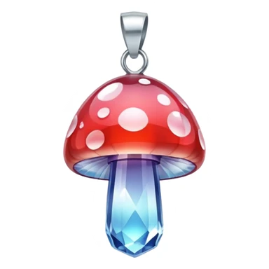 Mushroom shaped Crystal pendant sticker