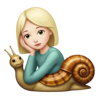 girl head on snail sticker
