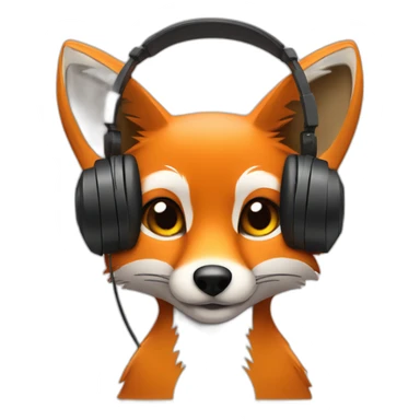fox listening to music on headphones sticker