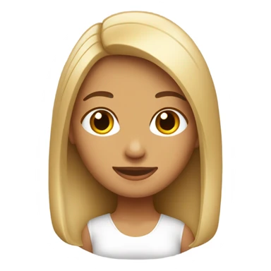 chica blanca, cabello hasta la cintura color cafe claro sticker