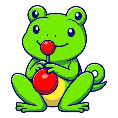 Frog licking lollipop sticker