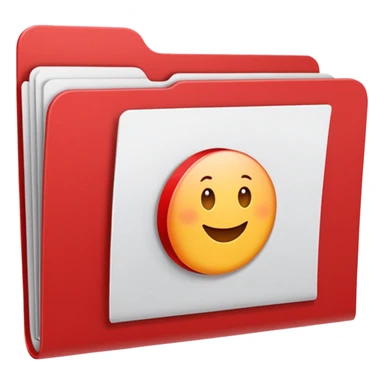 red folder with a paper sticking out sticker