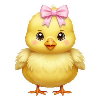 Baby chick with light pink bow sticker