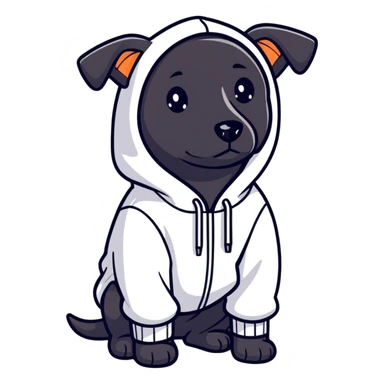 Schwarzer Hund mit Pulli  sticker