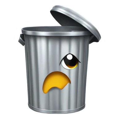 Surprised trash can sticker