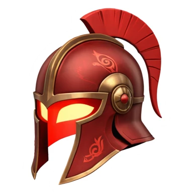 Ares legendary helmet object icon, ancient Greek helmet with glowing red runes, deep red energy glow, battle scars, epic fantasy style, 3D cartoon, mobile game icon style, centered, clean background, no text, no watermark

 sticker