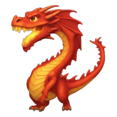dragon de feu rouge sticker