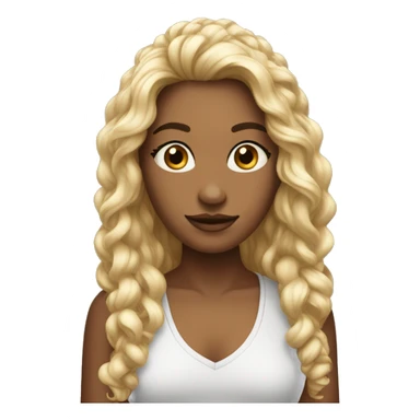 Une métisse avec beaucoup de cheveux longs et noirs  sticker